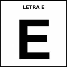 LETRA E (MAYÚSCULA) - Pictograma (blanco y negro)