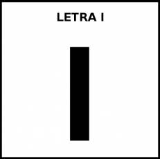 LETRA I (MAYÚSCULA) - Pictograma (blanco y negro)