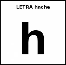 LETRA hache (MINÚSCULA) - Pictograma (blanco y negro)