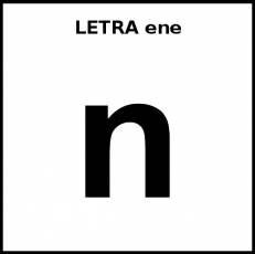LETRA ene (MINÚSCULA) - Pictograma (blanco y negro)