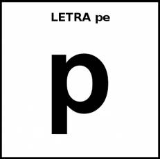 LETRA pe (MINÚSCULA) - Pictograma (blanco y negro)