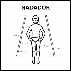 NADADOR - Pictograma (blanco y negro)