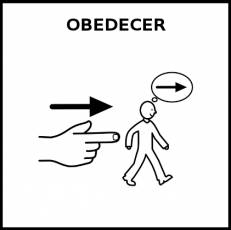 OBEDECER - Pictograma (blanco y negro)
