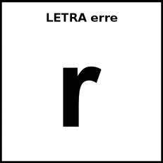 LETRA erre (MINÚSCULA) - Pictograma (blanco y negro)