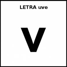 LETRA uve (MINÚSCULA) - Pictograma (blanco y negro)