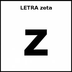 LETRA zeta (MINÚSCULA) - Pictograma (blanco y negro)