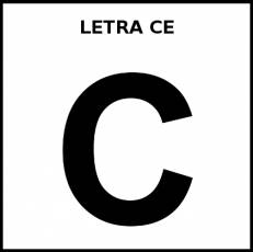 LETRA CE (MAYÚSCULA) - Pictograma (blanco y negro)