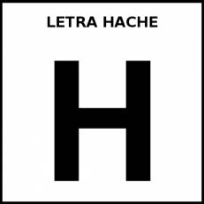 LETRA HACHE (MAYÚSCULA) - Pictograma (blanco y negro)