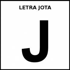 LETRA JOTA (MAYÚSCULA) - Pictograma (blanco y negro)