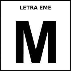 LETRA EME (MAYÚSCULA) - Pictograma (blanco y negro)