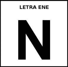 LETRA ENE (MAYÚSCULA) - Pictograma (blanco y negro)