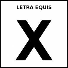LETRA EQUIS (MAYÚSCULA) - Pictograma (blanco y negro)