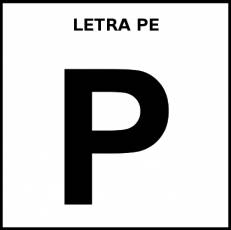 LETRA PE (MAYÚSCULA) - Pictograma (blanco y negro)