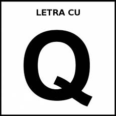 LETRA CU (MAYÚSCULA) - Pictograma (blanco y negro)