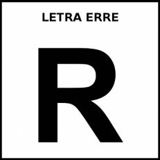 LETRA ERRE (MAYÚSCULA) - Pictograma (blanco y negro)