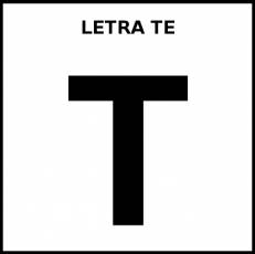 LETRA TE (MAYÚSCULA) - Pictograma (blanco y negro)