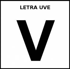 LETRA UVE (MAYÚSCULA) - Pictograma (blanco y negro)