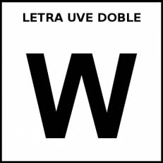 LETRA UVE DOBLE (MAYÚSCULA) - Pictograma (blanco y negro)