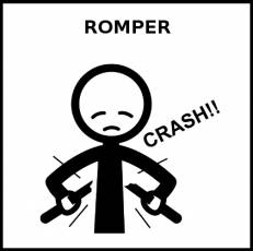 ROMPER - Pictograma (blanco y negro)