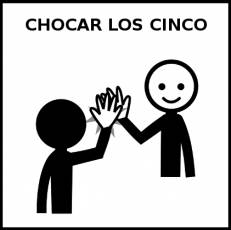 CHOCAR LOS CINCO - Pictograma (blanco y negro)