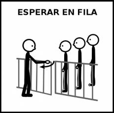 ESPERAR EN FILA - Pictograma (blanco y negro)
