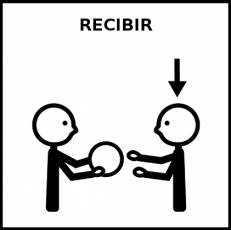RECIBIR - Pictograma (blanco y negro)