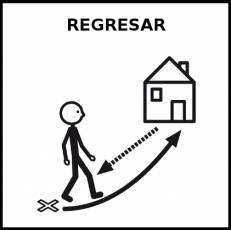 REGRESAR - Pictograma (blanco y negro)