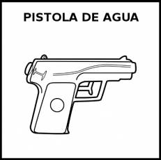 PISTOLA DE AGUA - Pictograma (blanco y negro)