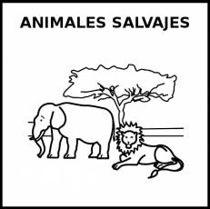 ANIMALES SALVAJES - Pictograma (blanco y negro)