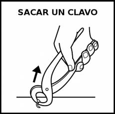 SACAR UN CLAVO - Pictograma (blanco y negro)