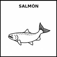 SALMÓN (ANIMAL) - Pictograma (blanco y negro)