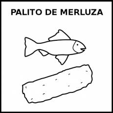 PALITO DE MERLUZA - Pictograma (blanco y negro)
