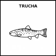 TRUCHA (ANIMAL) - Pictograma (blanco y negro)