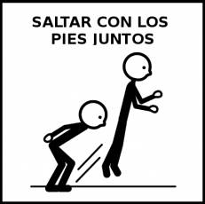 SALTAR CON LOS PIES JUNTOS - Pictograma (blanco y negro)