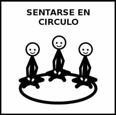 SENTARSE EN CÍRCULO - Pictograma (blanco y negro)