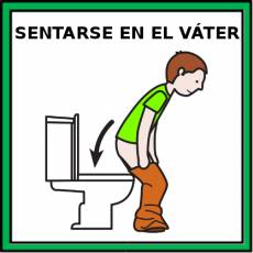 SENTARSE (EN EL VÁTER) - Pictograma (color)