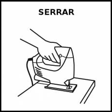 SERRAR - Pictograma (blanco y negro)