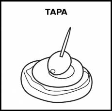 TAPA (COMIDA) - Pictograma (blanco y negro)