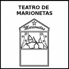 TEATRO DE MARIONETAS - Pictograma (blanco y negro)