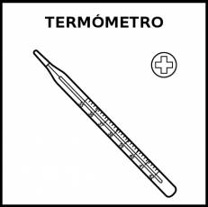 TERMÓMETRO (MERCURIO) - Pictograma (blanco y negro)