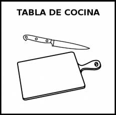 TABLA DE COCINA - Pictograma (blanco y negro)