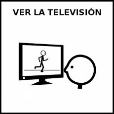 VER LA TELEVISIÓN - Pictograma (blanco y negro)