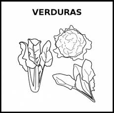 VERDURAS - Pictograma (blanco y negro)