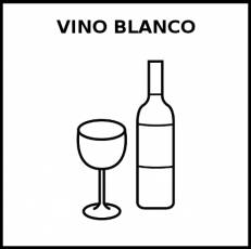 VINO BLANCO - Pictograma (blanco y negro)