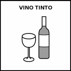 VINO TINTO - Pictograma (blanco y negro)