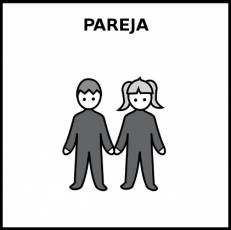 PAREJA (NIÑOS) - Pictograma (blanco y negro)