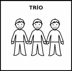 TRÍO (NIÑOS) - Pictograma (blanco y negro)