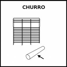 CHURRO (PSICOMOTRICIDAD) - Pictograma (blanco y negro)