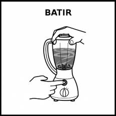 BATIR (BATIDORA) - Pictograma (blanco y negro)