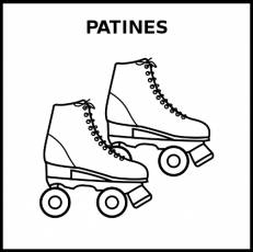 PATINES (RUEDAS) - Pictograma (blanco y negro)